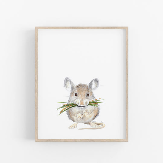 Baby Mouse Print | Little Animal Watercolor Illustration – Tiny Toes Design