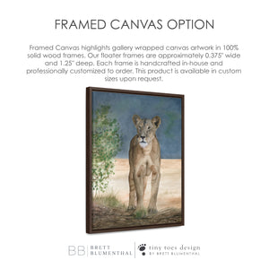 Framed Canvas Option for Lion Painting