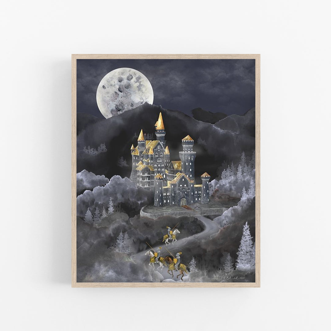 Night at the Castle Kid's Room Decor - Vertical Orientation - Tiny Toes Design