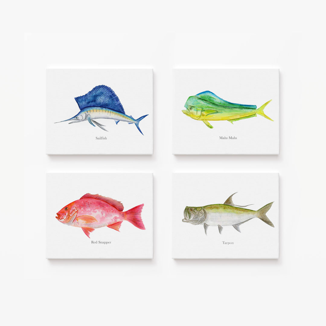 Ocean Fish Prints Set of 4 – Kids Room or Coastal Wall Art