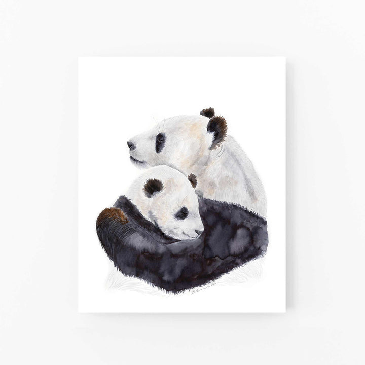 Mom and Baby Panda Nursery Art - Tiny Toes Design