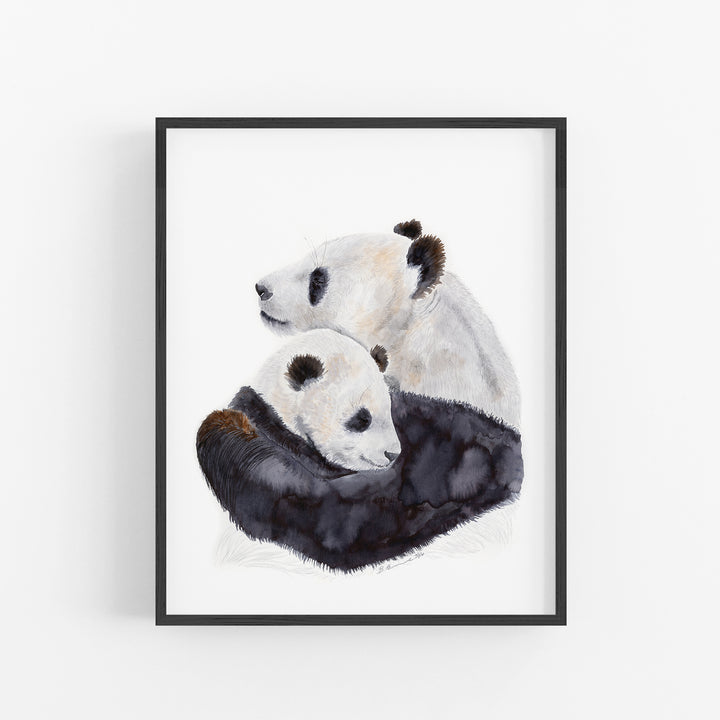Mom and Baby Panda Nursery Art - Tiny Toes Design