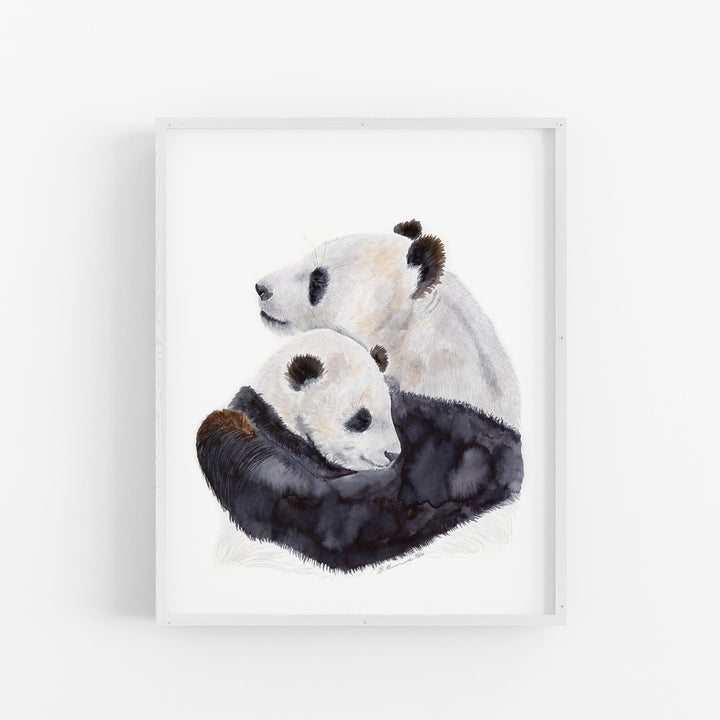 Mom and Baby Panda Nursery Art - Tiny Toes Design
