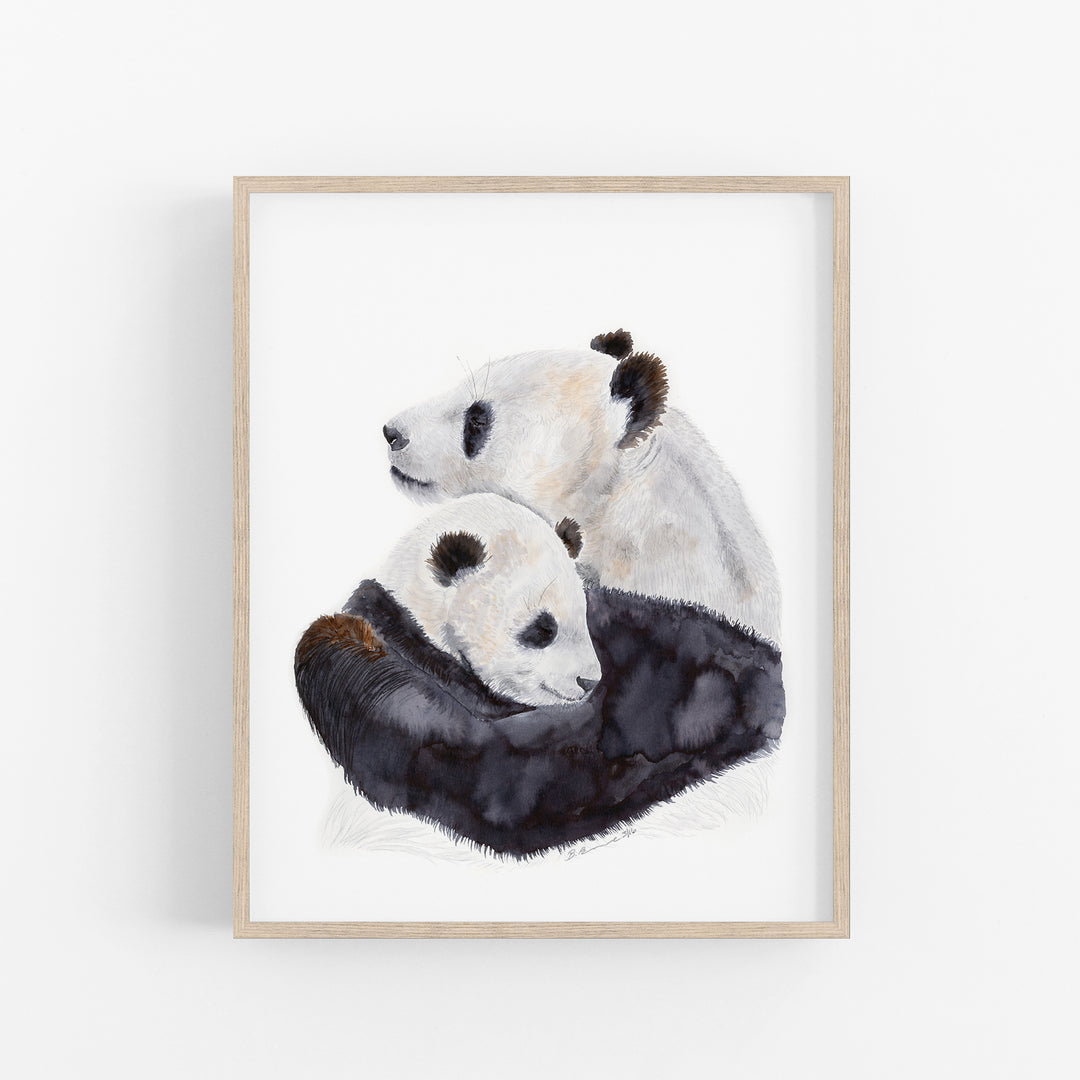 Mom and Baby Panda Nursery Art - Tiny Toes Design