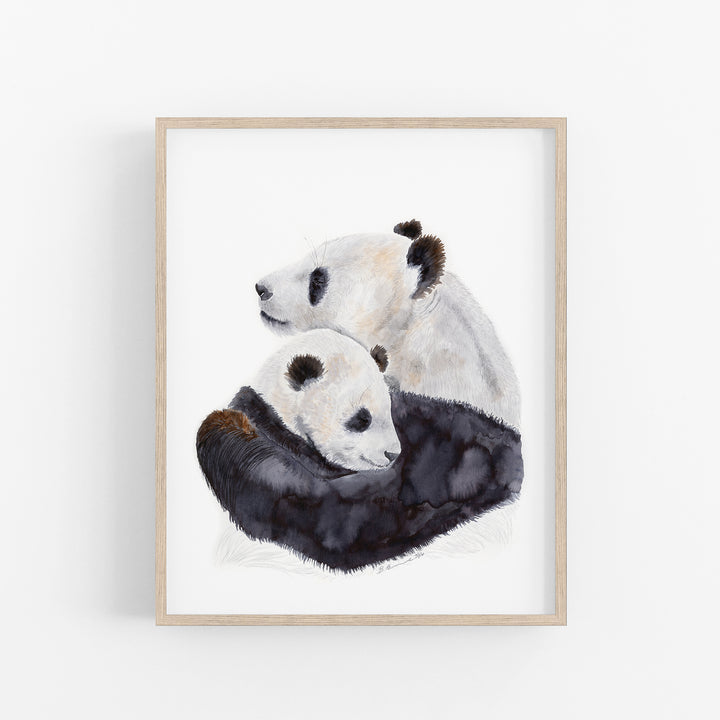 Mom and Baby Panda Nursery Art - Tiny Toes Design
