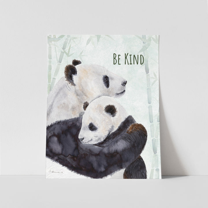 Be Kind | Mom and Baby Panda Bear Wall Art - Tiny Toes Design