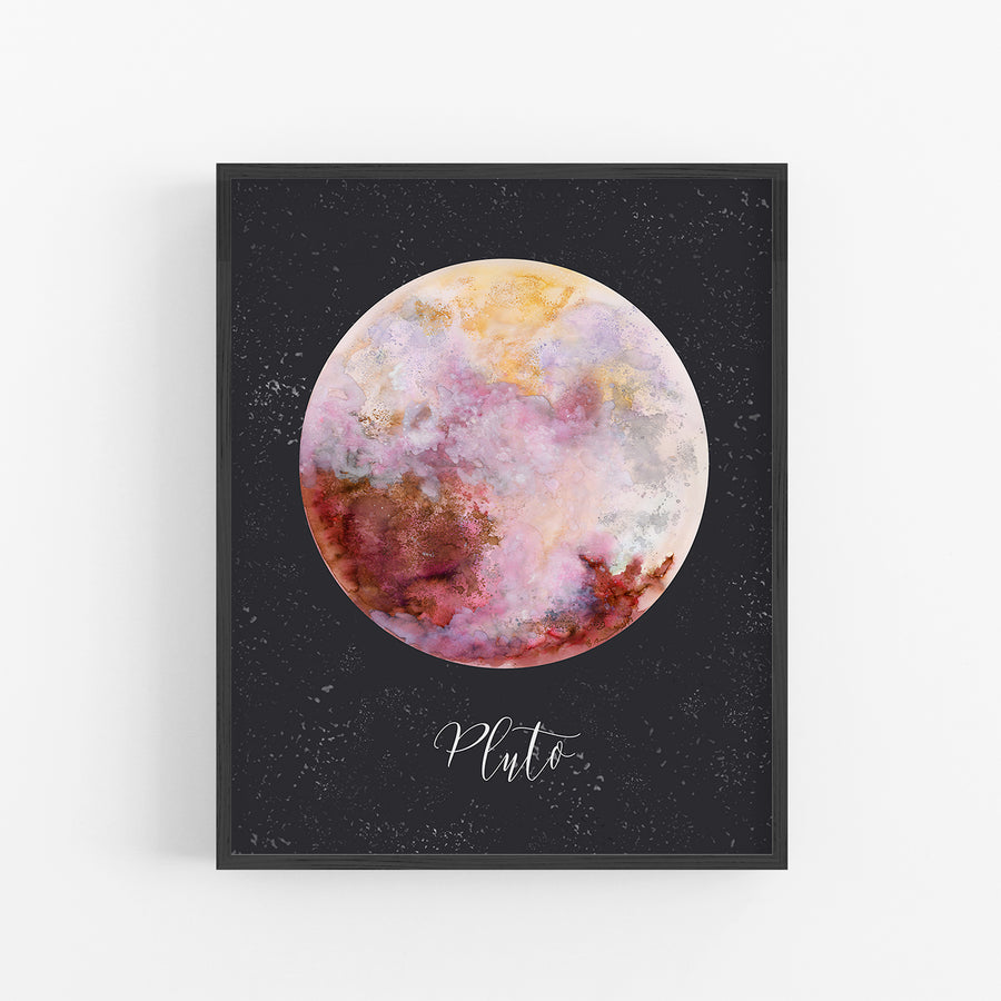 Planet Pluto with Starry Night Sky | Space Decor – Tiny Toes Design