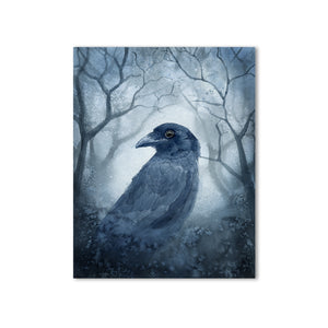 Raven Watercolor Art Print