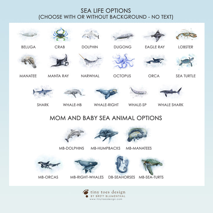 Whale wall art options for creating a custom whale print set for nursery or kids room decor