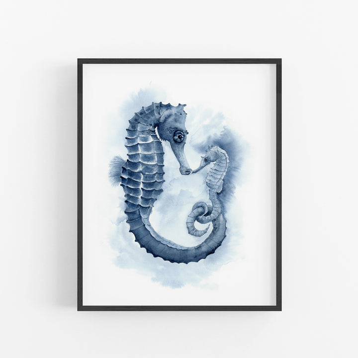 Parent and Baby Seahorse Art Print - Tiny Toes Design