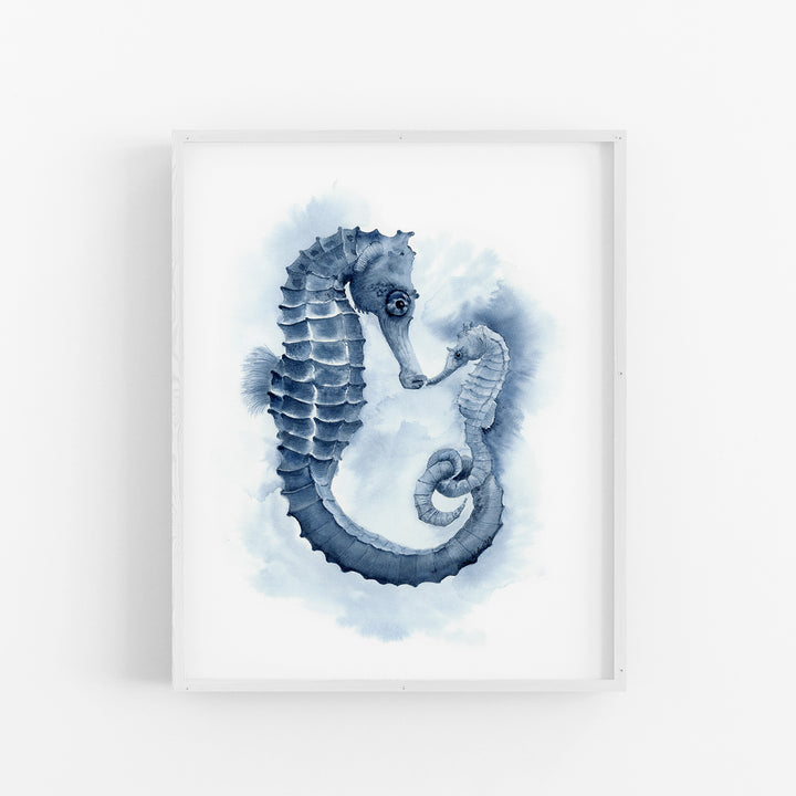 Parent and Baby Seahorse Art Print - Tiny Toes Design