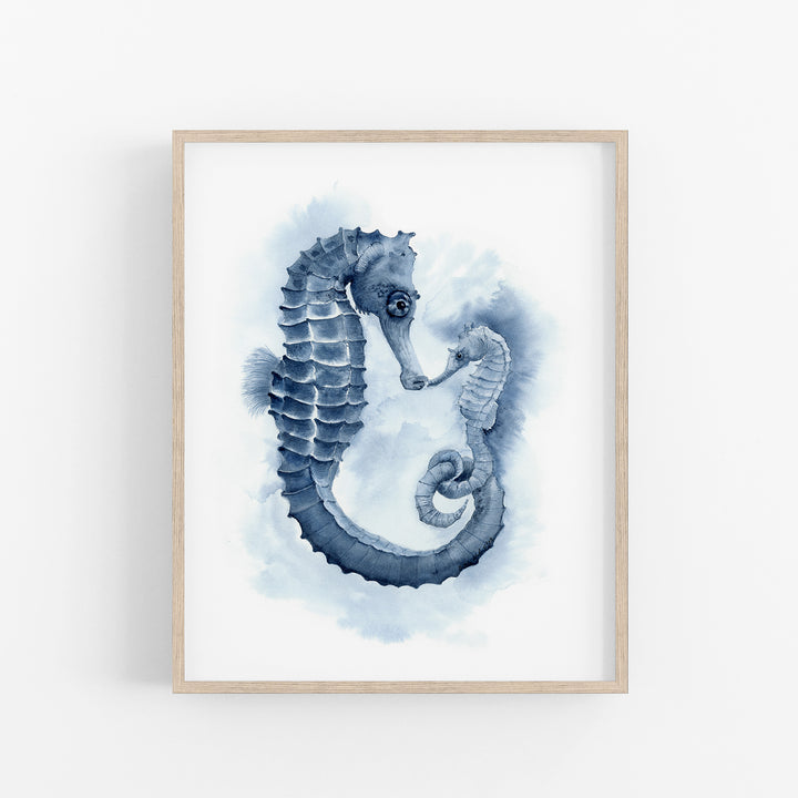 Parent and Baby Seahorse Art Print - Tiny Toes Design