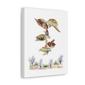 Sea Turtle Family Watercolor