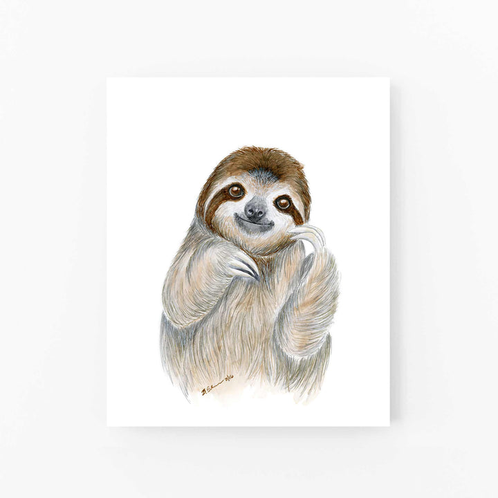 Art aquarelle de bébé paresseux