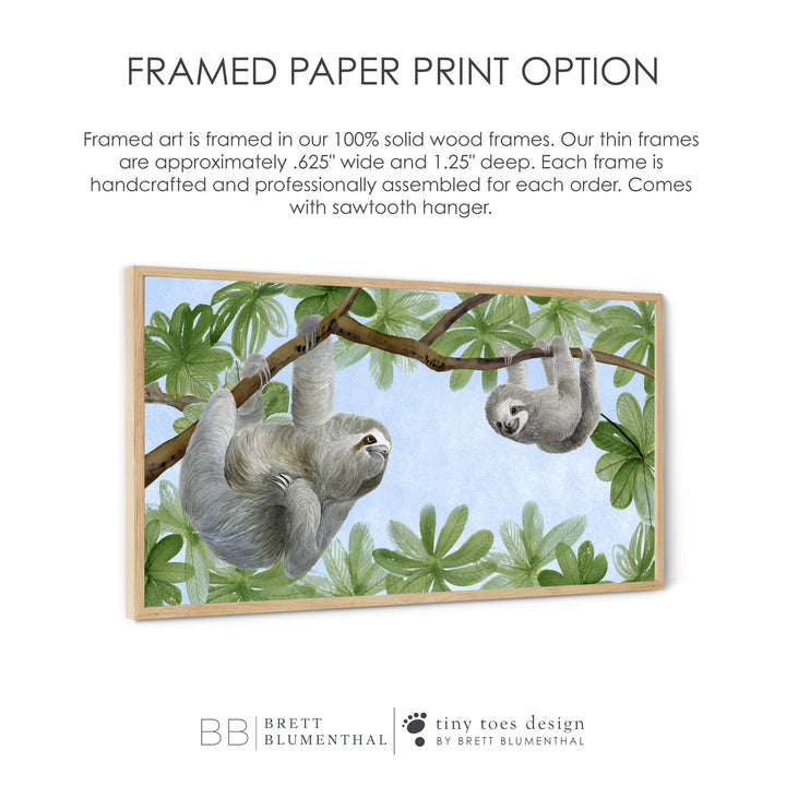 Sloth Watercolor Kids Decor