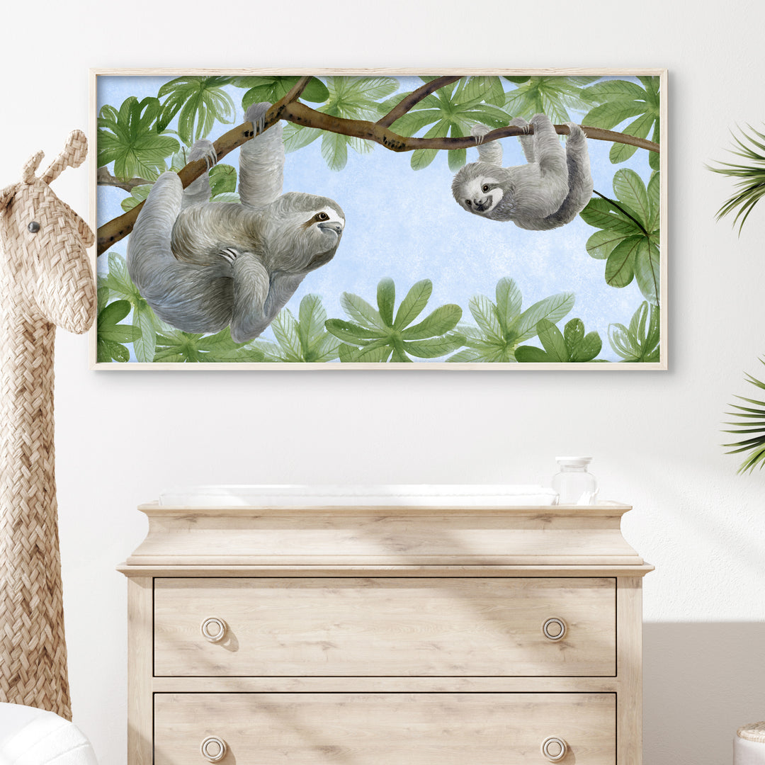 Mom and Baby Sloth Nursery Print