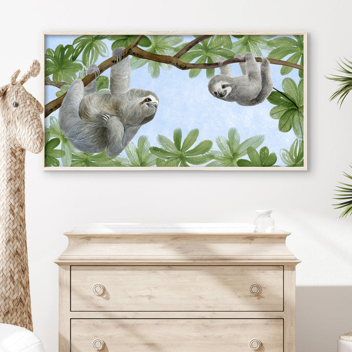 Mom and Baby Sloth Nursery Print