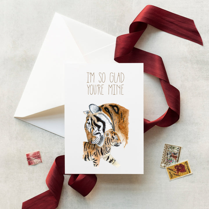 Father's Day Card for New Dad with Tigers