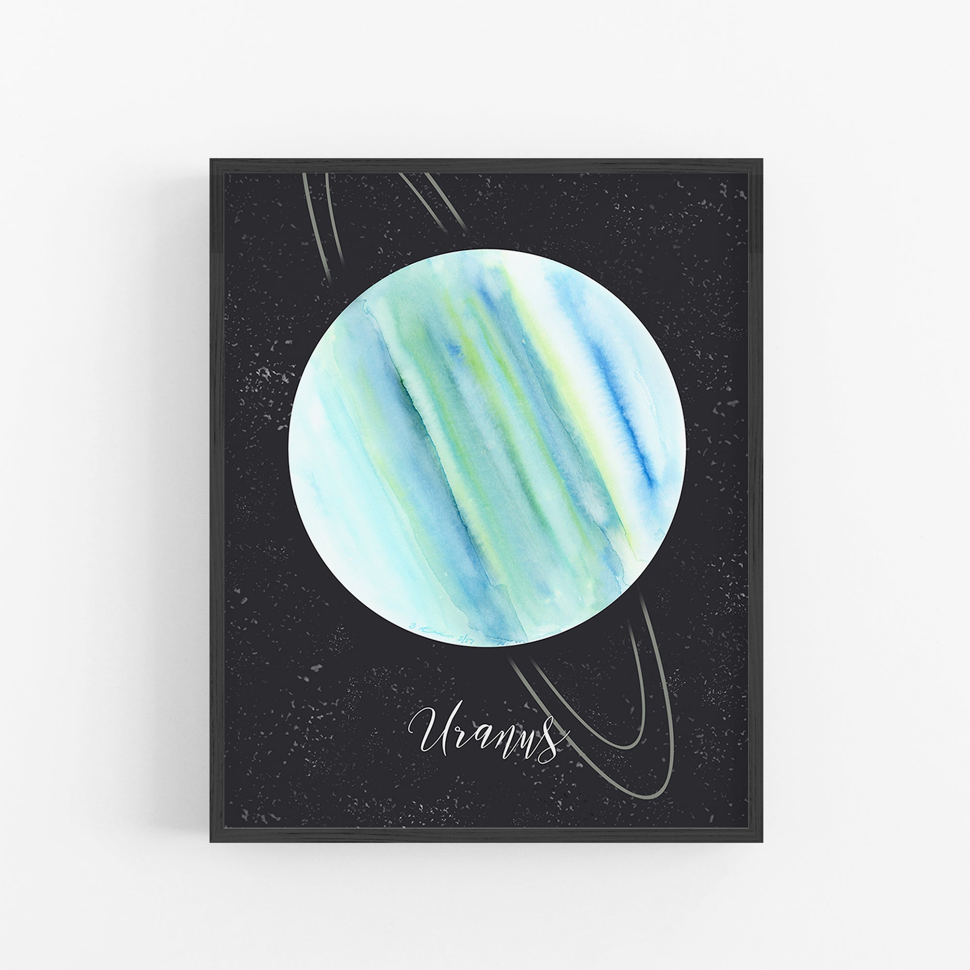 Planet Uranus with Starry Night Sky Art | Space Decor – Tiny Toes Design
