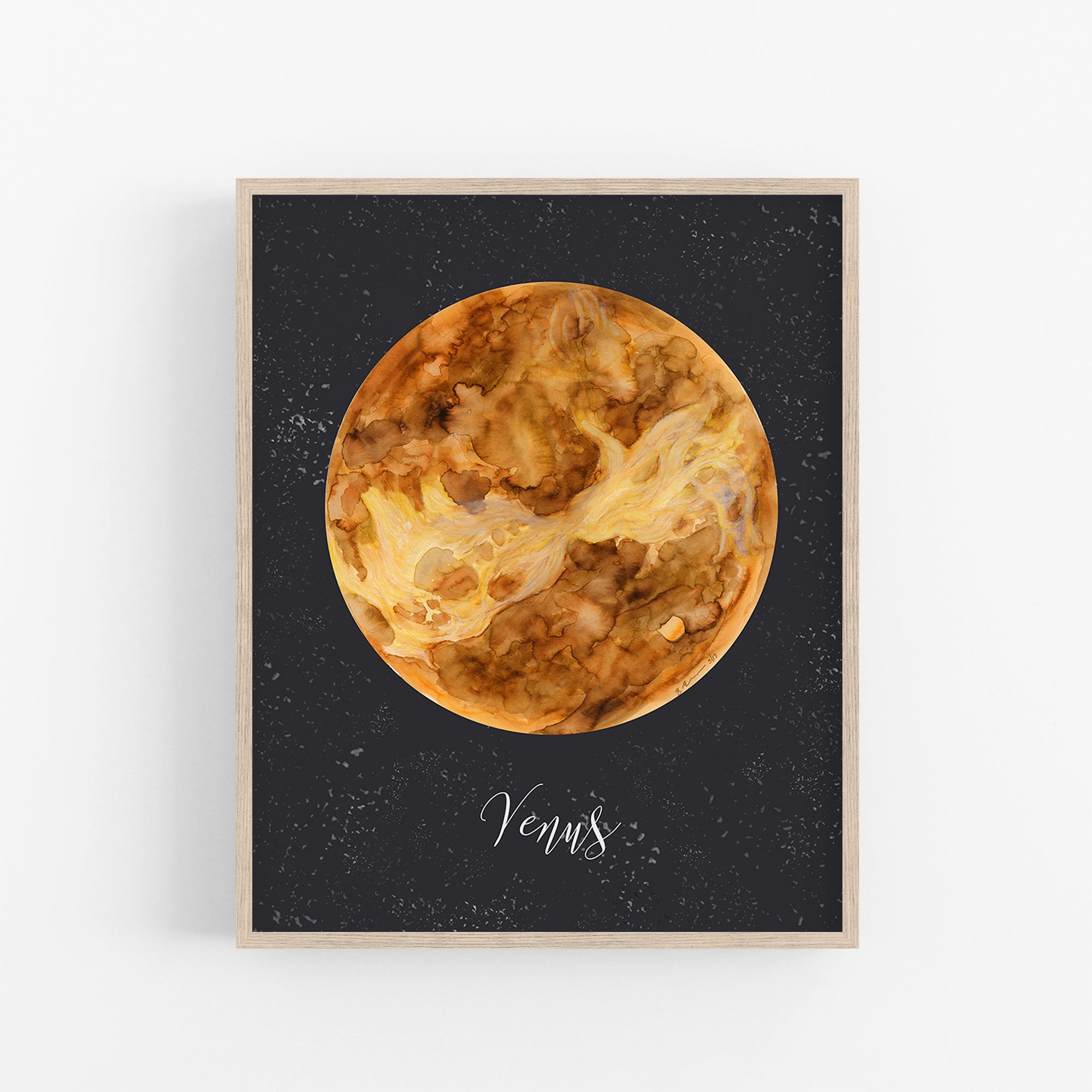 アート・デザイン・音楽 Venus Planet Venus with Starry Night Sky Print | Space Nursery – Tiny