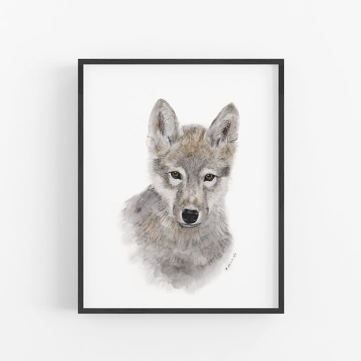 Baby Wolf Pup Print - Tiny Toes Design