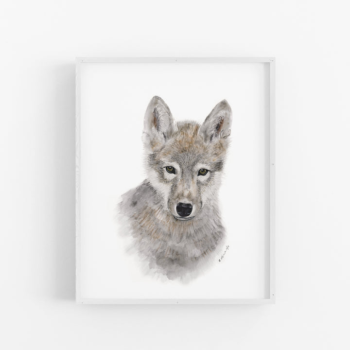 Baby Wolf Pup Print - Tiny Toes Design