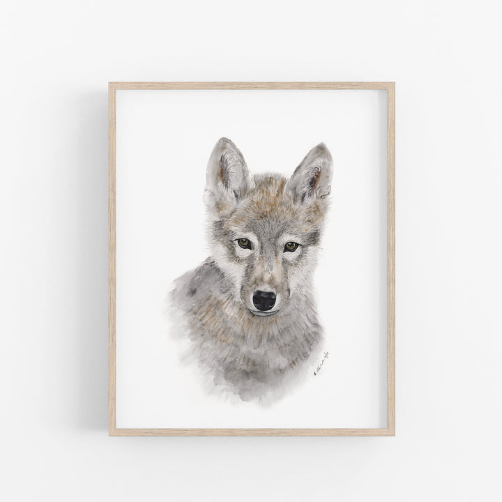 Baby Wolf Pup Print - Tiny Toes Design