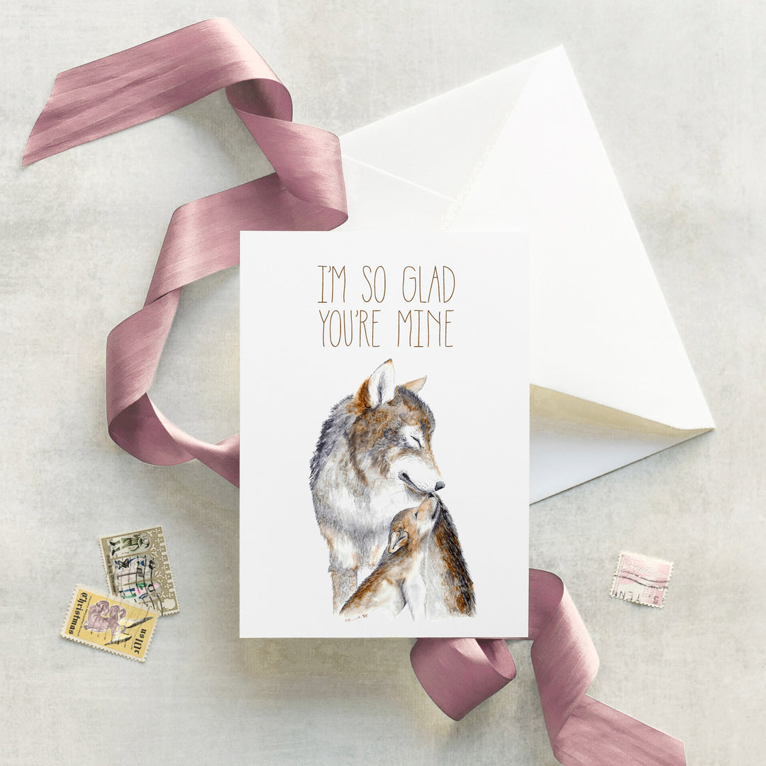 Dad Card for Expecting Dad with Wolves
