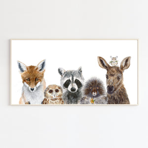 Framed Baby Animal Woodland Decor