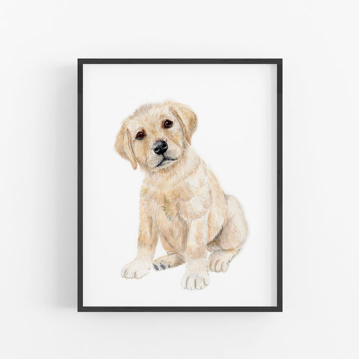 Yellow Labrador Puppy Nursery Art - Tiny Toes Design