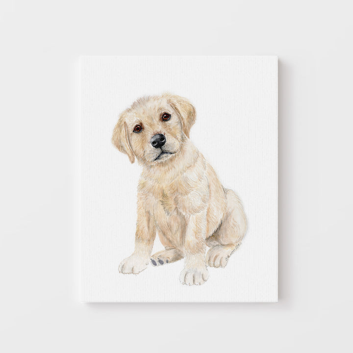 Yellow Labrador Puppy Nursery Art - Tiny Toes Design