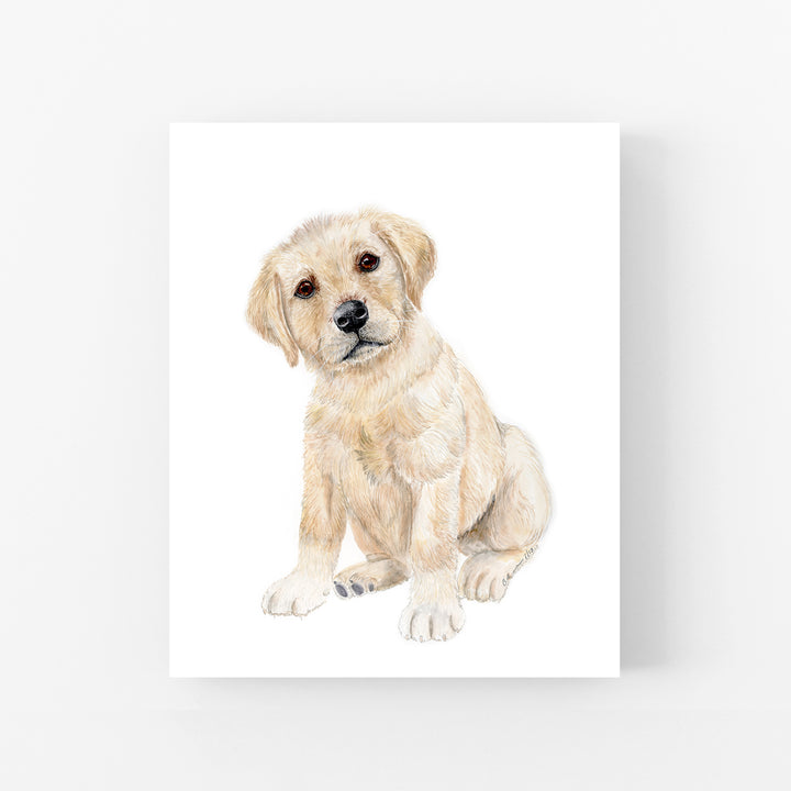 Yellow Labrador Puppy Nursery Art - Tiny Toes Design