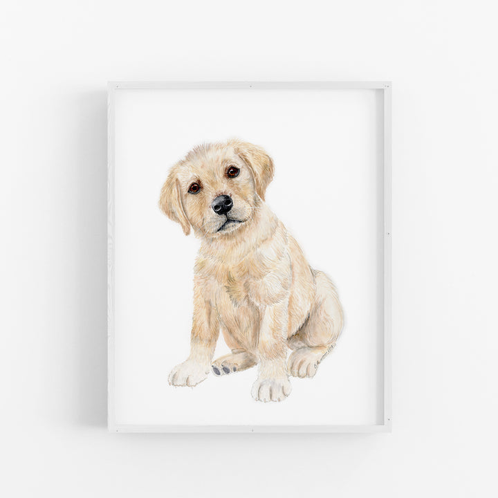 Yellow Labrador Puppy Nursery Art - Tiny Toes Design