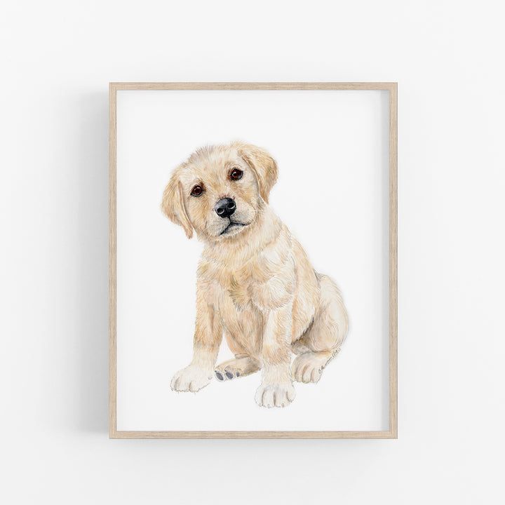 Yellow Labrador Puppy Nursery Art - Tiny Toes Design