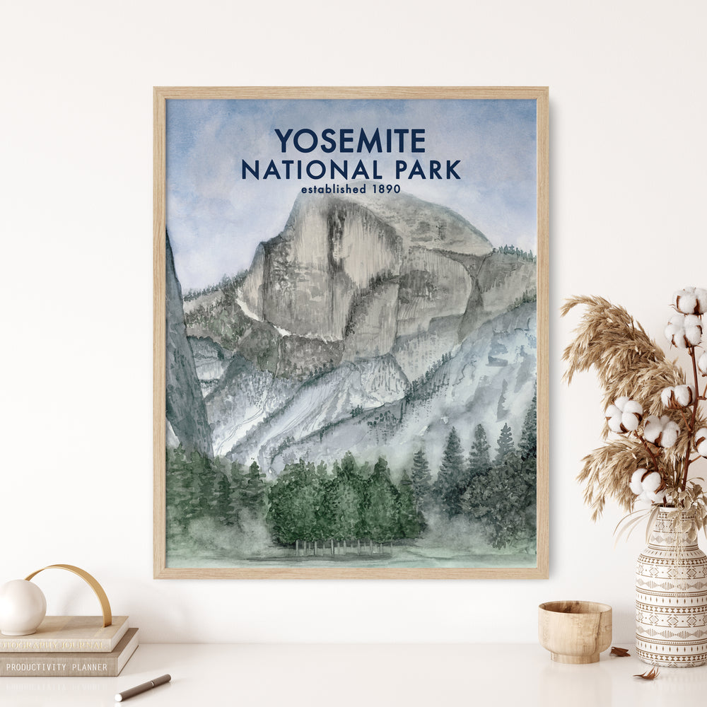 Yosemite National Park Poster - Half Dome - Tiny Toes Design
