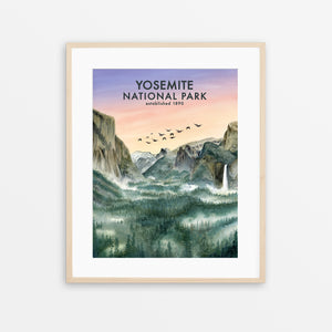 Yosemite National Park Watercolor Poster