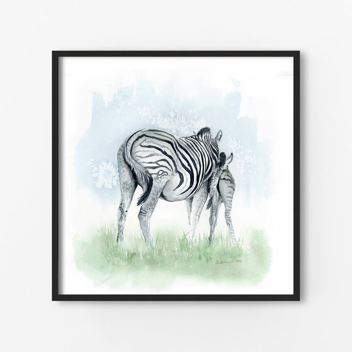 Kindred Zebras print - Tiny Toes Design - Black Frame