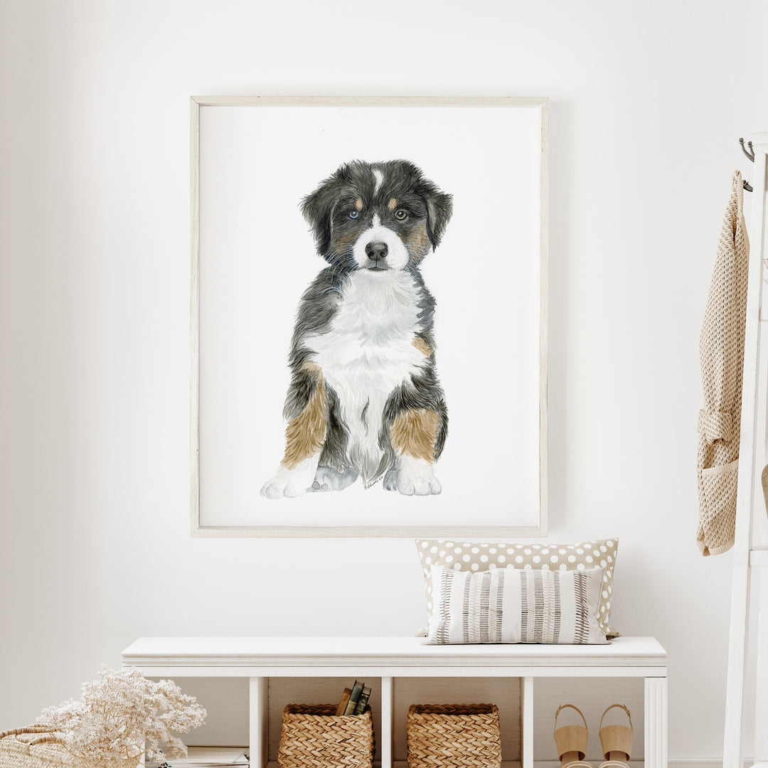 Australian Shepherd Puppy Print - Tiny Toes Design