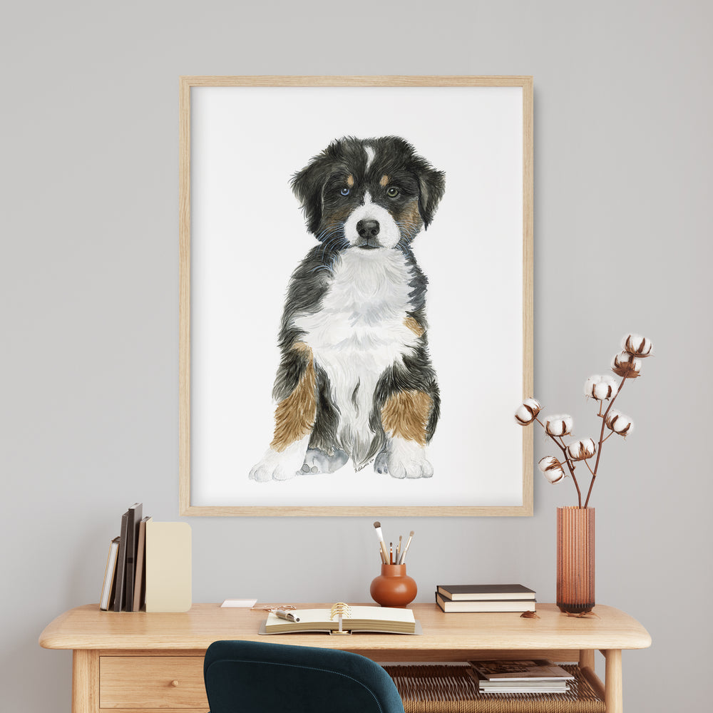 Australian Shepherd Puppy Print - Tiny Toes Design