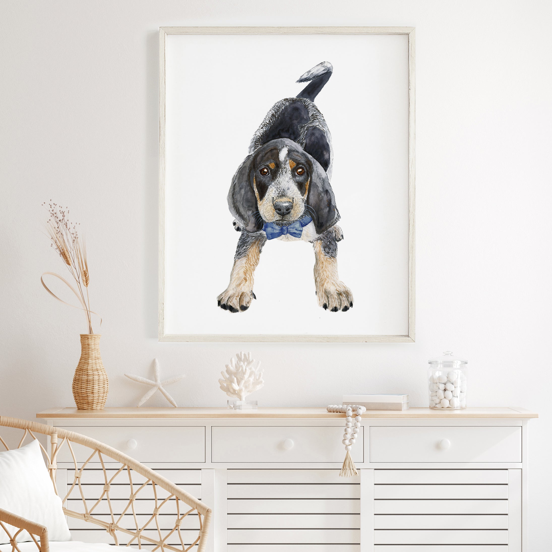 Bluetick Coonhound Puppy Print | Pup Nursery Decor – Tiny Toes Design
