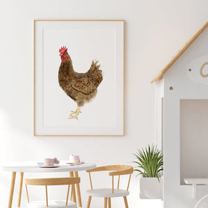 Watercolor Chicken Print
