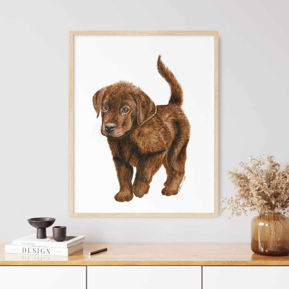 Chocolate Labrador Puppy Print - Tiny Toes Design