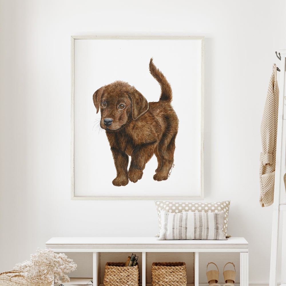 Chocolate Labrador Puppy Print - Tiny Toes Design
