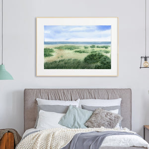 Watercolor Coastal Landscape Art