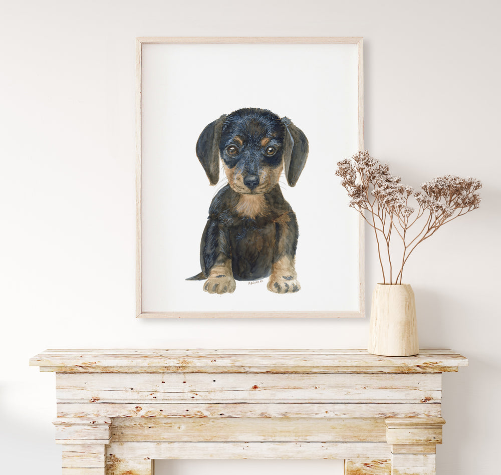 Daschund Puppy Print - Tiny Toes Design