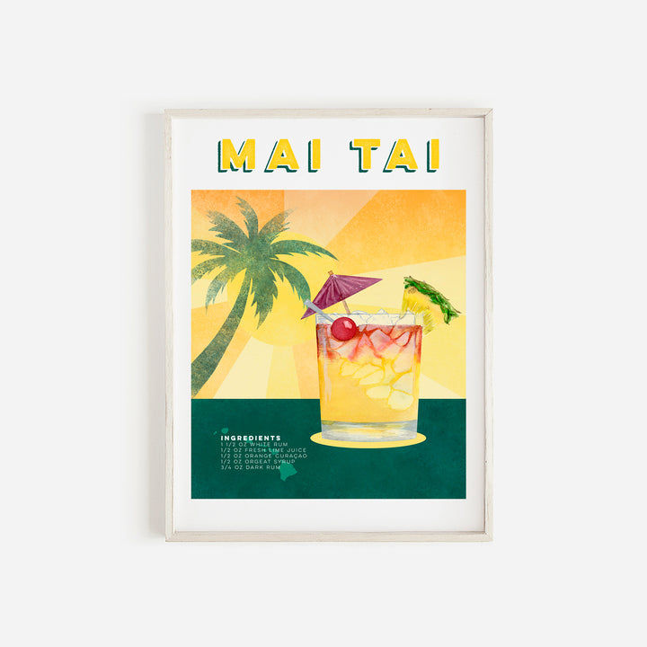 framed Mai Tai Poster