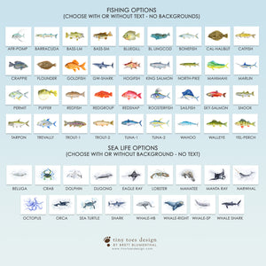 Ocean Animal Nursery Art Options