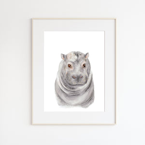 Baby Hippo Nursery Art