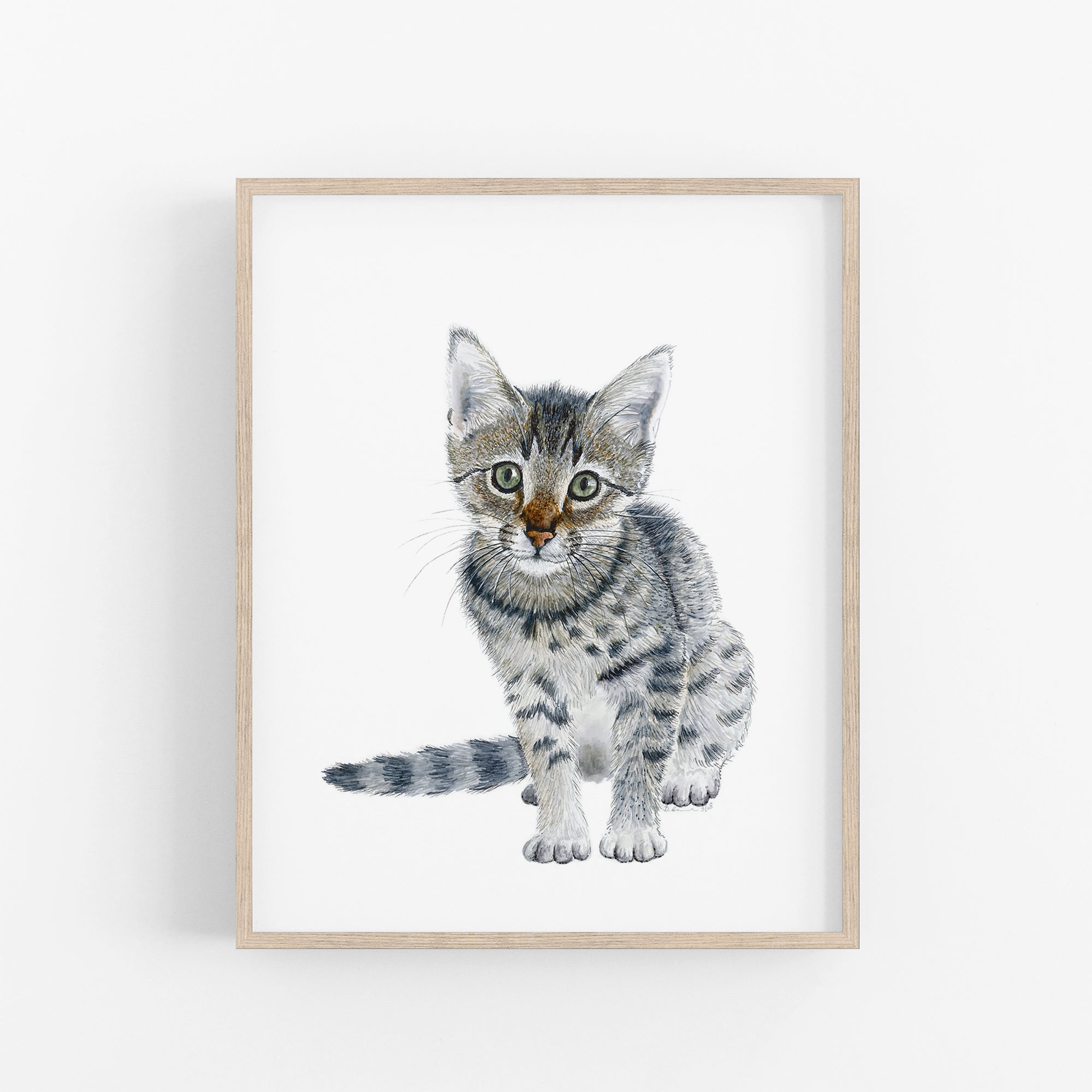 Tabby Kitten Watercolor Print | Kitten Nursery Art – Tiny Toes Design