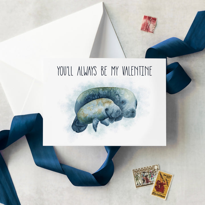 Manatee Valentine's Day Card